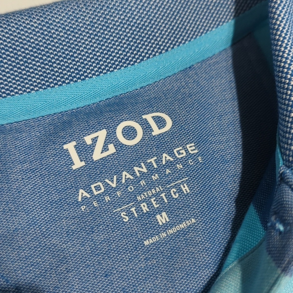 Izod Light Blue and Blue Striped Polo M New With Tags!! - Picture 7 of 12